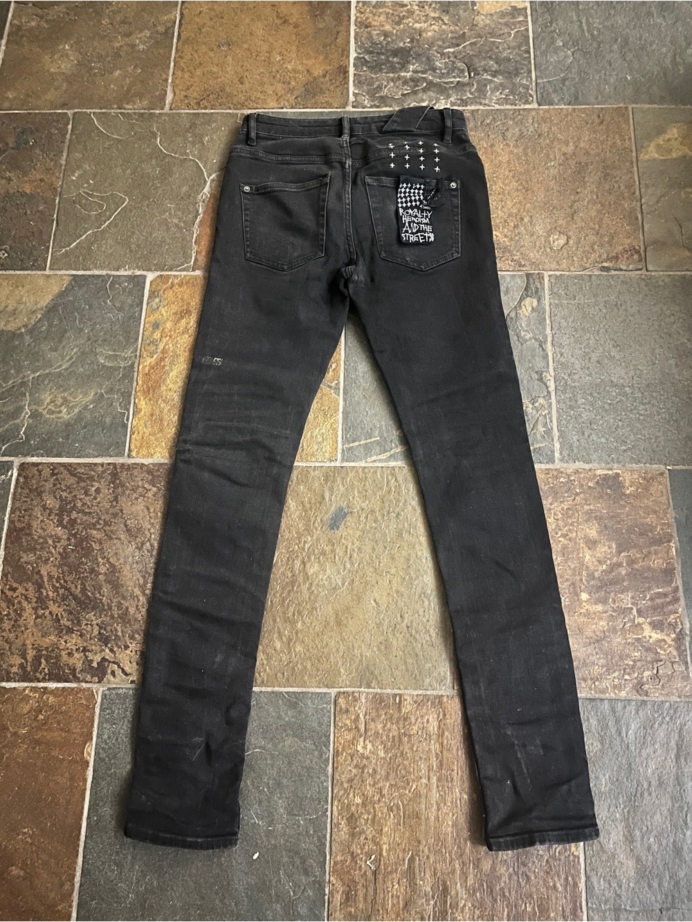 Ksubi Black Slim Jeans with Studded Back Pocket